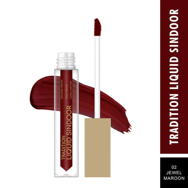 Swiss Beauty Tradition Liquid Sindoor - Maroon Color - 02 - 6 ml