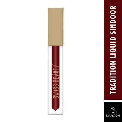 Swiss Beauty Tradition Liquid Sindoor - Maroon Color - 02 - 6 ml