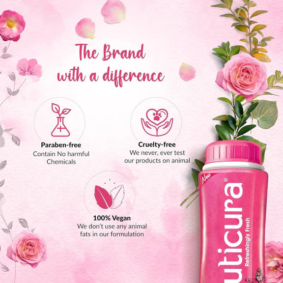 Cuticura Rose Fresh Talcum Powder - 400 gm