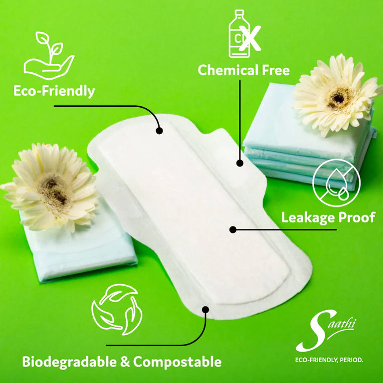 Saathi Bamboo Fiber Sanitary Napkins Panty Liner Pack - 24 Pads