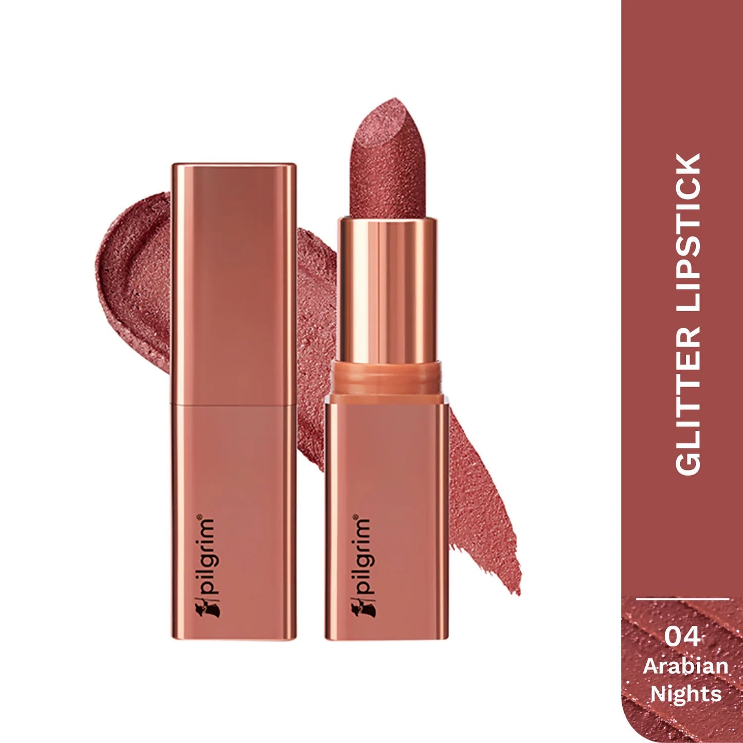 Pilgrim Glitter Lipstick With Matte Finish - Arabian Nites04 - 4.2 gm