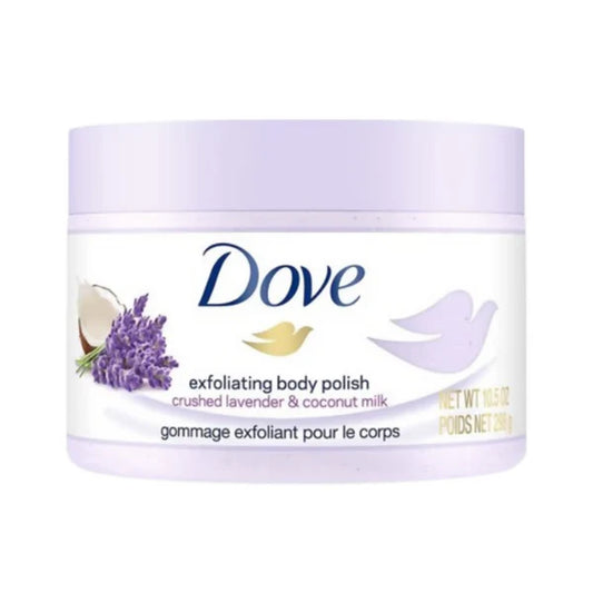 Dove Exfoliating Body Polish Scrub With Crushed Lavender And Coconut Milk - 298 gm