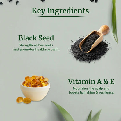 VI-JOHN Naturale Black Seed Enriched Hair Oil Strong & Shiny with Vitamin A.E & F - 300 ml
