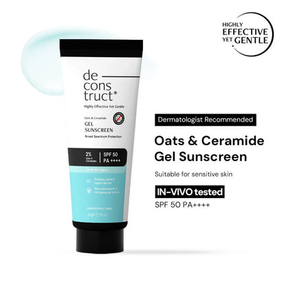 Deconstruct Oats & Ceramide Gel Sunscreen In Vivo Tested SPF 50 PA+++ - 50 gm