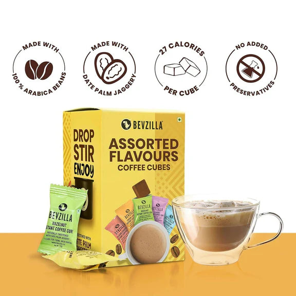 Bevzilla Assorted Flavours Coffee Cubes - 10 sachets