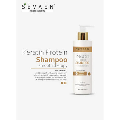 Sevaen Keratin Smooth Shampoo & Keratin Smooth Conditioner & Hair Serum - Kit