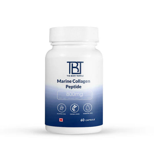 The Body Temple Marine Collagen Peptide 800mg for Healthy & Shiny Hair and Strong Nails - 60 caps