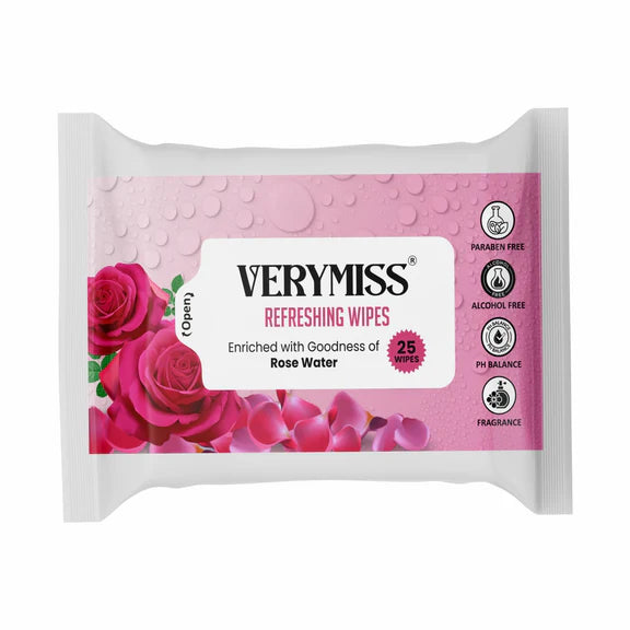 VERYMISS Rose Refreshing Face Wipes - 25 pcs
