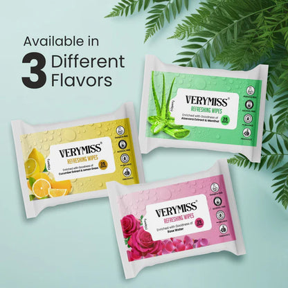 VERYMISS Rose Refreshing Face Wipes - 25 pcs
