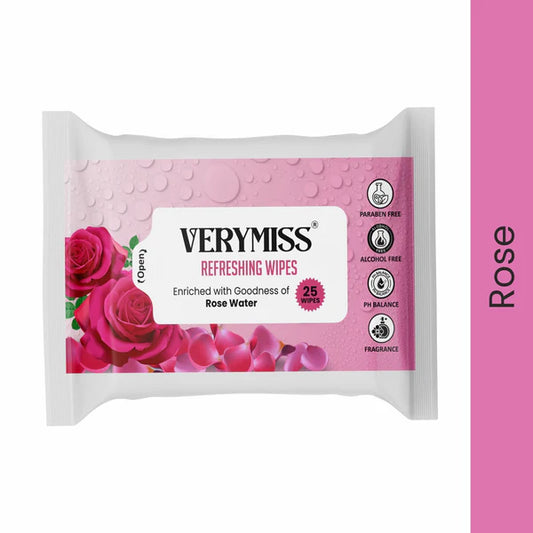 VERYMISS Rose Refreshing Face Wipes - 25 pcs