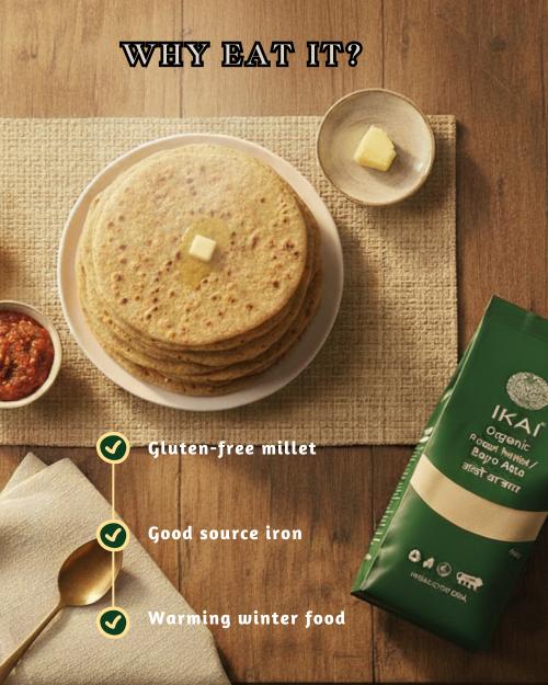 IKAI Organic Pearl Millet/Bajra Atta - 450 gm