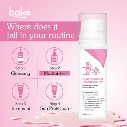 Bake Super Glow+ Glazed Peptide Barrier Repair Moisturizer - 50 gm