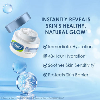 Cetaphil Optimal Hydration Daily Cream, Lightweight, Skin Barrier Protection with Hyaluronic Acid - 50 gm