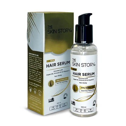 The Skin Story Anti Frizz Hair Serum For Smooth Shiny Silky Hair with Vit E Argan Oil - 100 ml
