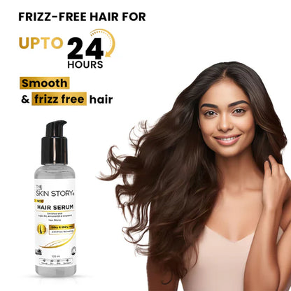 The Skin Story Anti Frizz Hair Serum For Smooth Shiny Silky Hair with Vit E Argan Oil - 100 ml