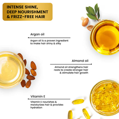 The Skin Story Anti Frizz Hair Serum For Smooth Shiny Silky Hair with Vit E Argan Oil - 100 ml