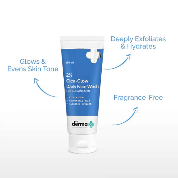 The Derma Co 2% Cica-Glow Face Wash For Glowing Skin - 100 ml