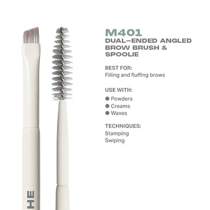 MORPHE M401 Dual Ended Angled Brow Brush & Spoolie - 1 pc