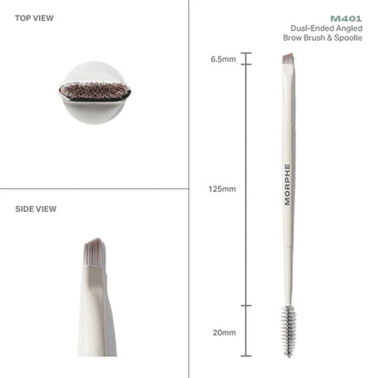 MORPHE M401 Dual Ended Angled Brow Brush & Spoolie - 1 pc