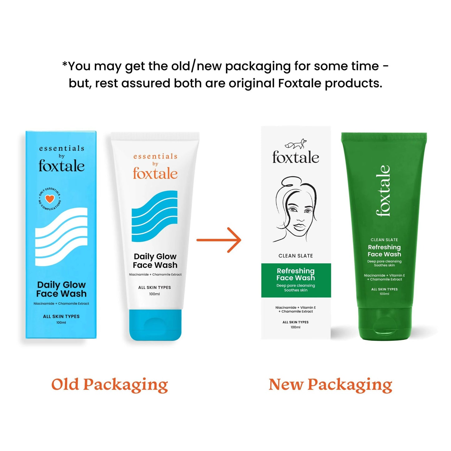 Foxtale Refreshing Face Wash For Deep Cleansing with Niacinamide - Hydrates & Brightens Skin - 100 ml