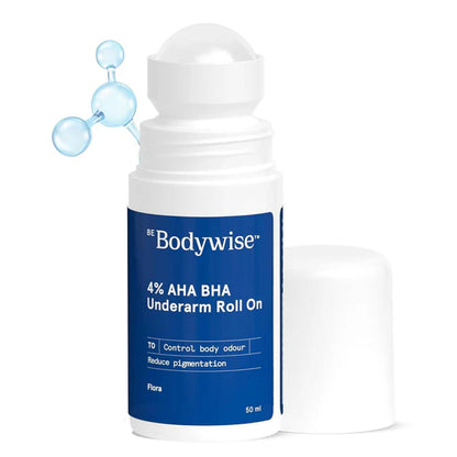 BeBodywise 4% AHA BHA Underarm Roll On For Reduce Pigmentation - Flora Fragrance - 50 ml