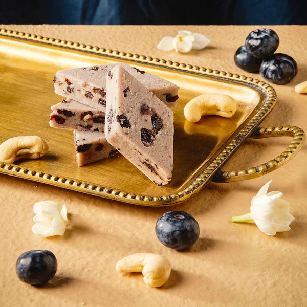 Visit the Shree Mithai Products Shree Mithai Blueberry Kaju Katli