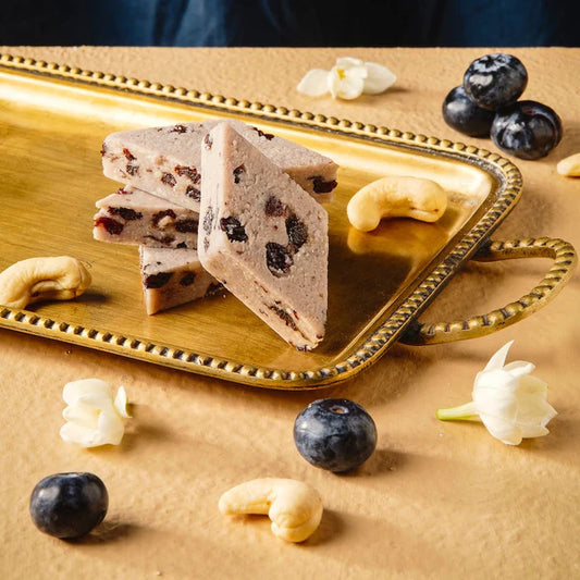Visit the Shree Mithai Products Shree Mithai Blueberry Kaju Katli
