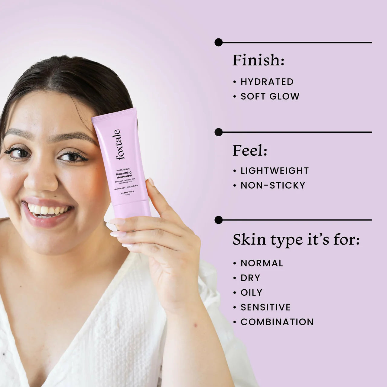 Foxtale Nourishing Face Moisturizer With Niacinamide For 24 Hr Hydration & Lightweight