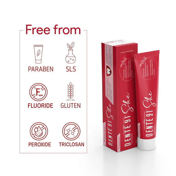 Dente91 She Toothpaste Specially Crafted For Women, Remove Plaque - 100 gm