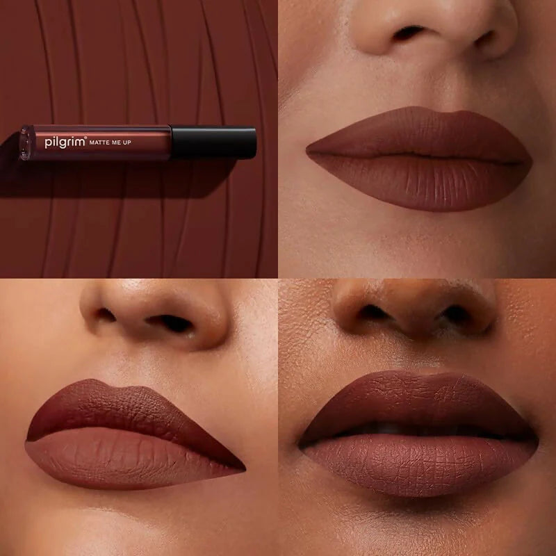 Pilgrim Liquid Matte Lipstick with Hyaluronic Acid - Bossy Brown