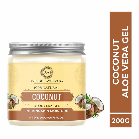 Ayusoul Ayurveda Coconut Aloe Vera Gel For Face & Body Skin Treatment - 200 gm