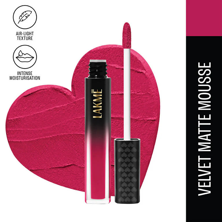 Lakme Xtraordin-Airy Velvet Matte Lip Mousse - Right Swipe Pink - 4.6 gm