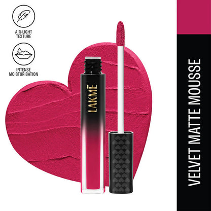 Lakme Xtraordin-Airy Velvet Matte Lip Mousse - Right Swipe Pink - 4.6 gm