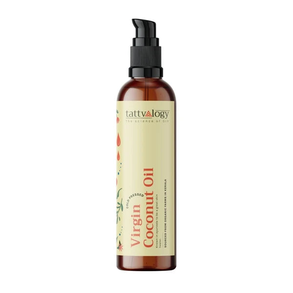 Tattvalogy Virgin Coconut Oil - Organic, Lightweight, Deep Moisturizer for Skin & Healthy Hair Care - 200 ml