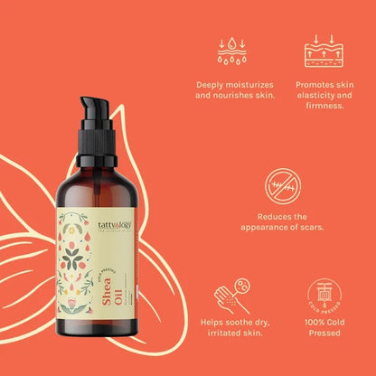 Tattvalogy African Shea Oil - Shea Butter Extract, Deeply Moisturizes Hair & Skin for Nourishment - 15 ml