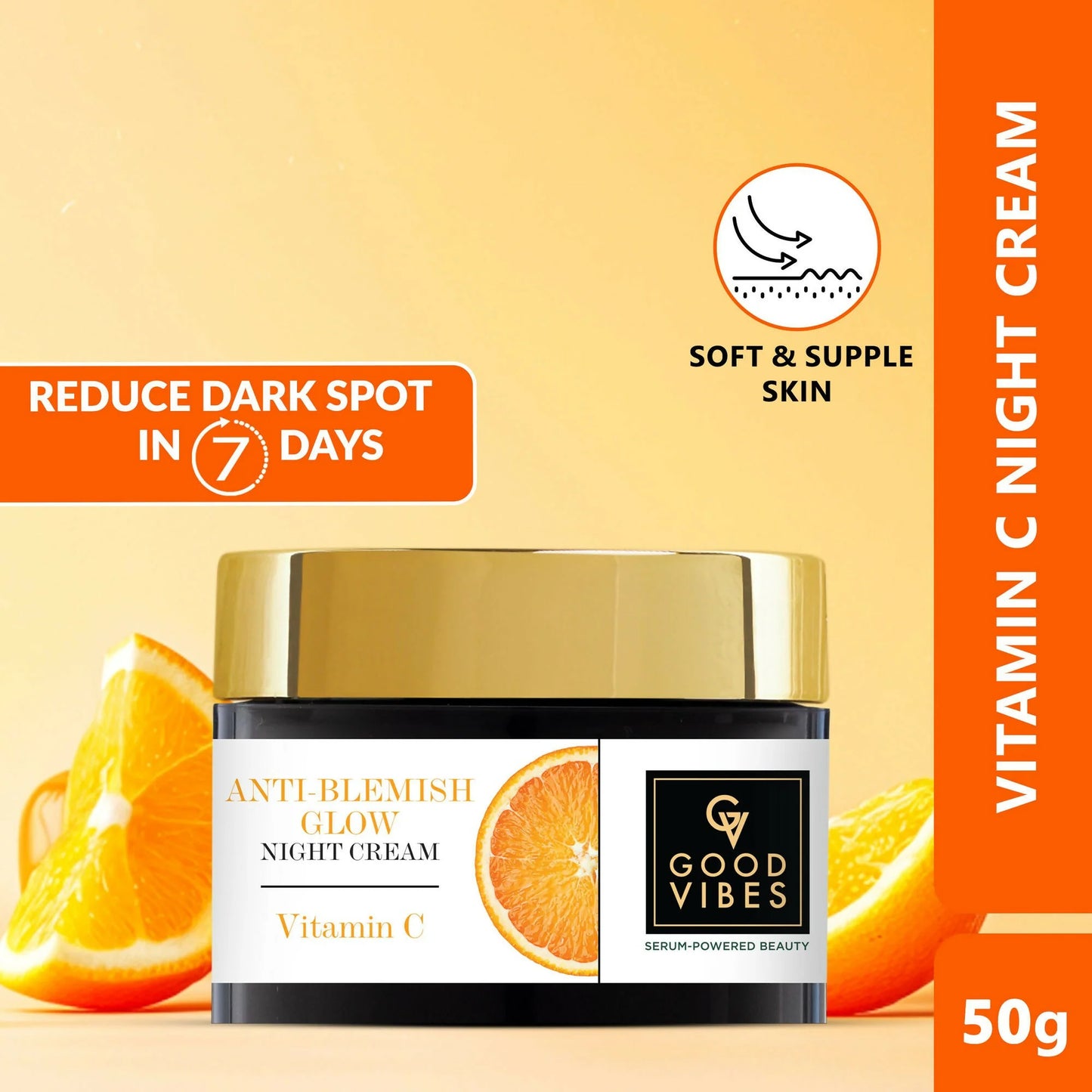 Good Vibes Anti-Blemish Vitamin C Glow Night Cream - Spotless, Brightening, Depigmentation, Reduces dark spot - 50 gm