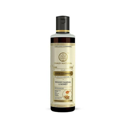 Khadi Natural Woody Sandal & Honey Hair Cleanser - 210 ml