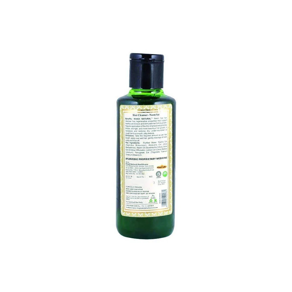 Khadi Natural Hair Cleanser Khadi Neem Sat - 210 ml