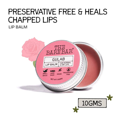 The Bare Bar Berry Blast Lip Balm - Buttery Moisture For Pigmented, Dry Lips - Gulab - 10 gm