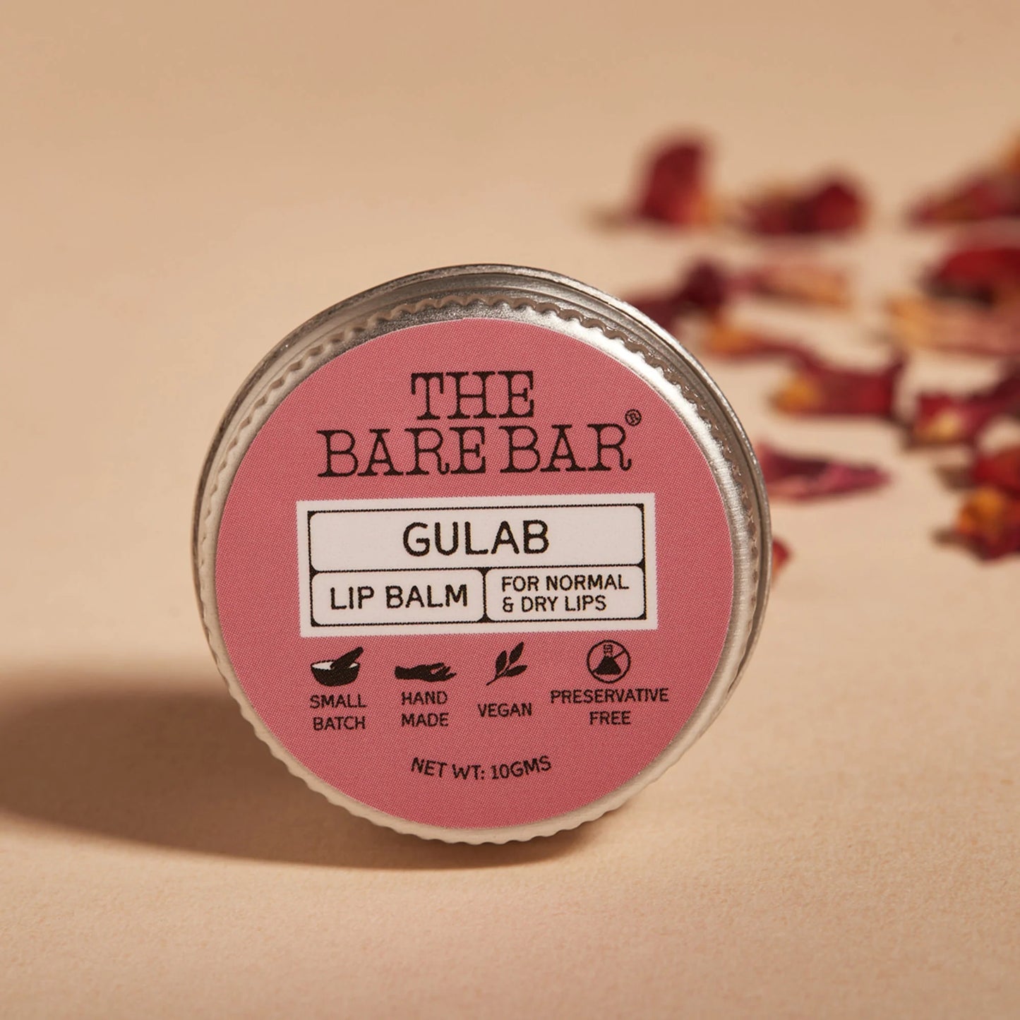 The Bare Bar Berry Blast Lip Balm - Buttery Moisture For Pigmented, Dry Lips - Gulab - 10 gm