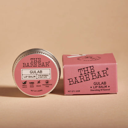 The Bare Bar Berry Blast Lip Balm - Buttery Moisture For Pigmented, Dry Lips - Gulab - 10 gm