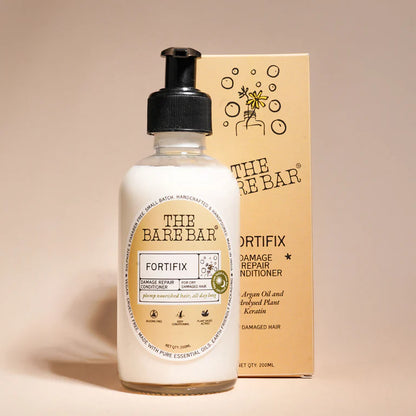The Bare Bar Fortifix Conditioner - Repairs Frizz, Softens & Strengthens Dry, Damaged Hair - 200 ml