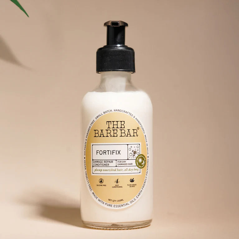 The Bare Bar Fortifix Conditioner - Repairs Frizz, Softens & Strengthens Dry, Damaged Hair - 200 ml