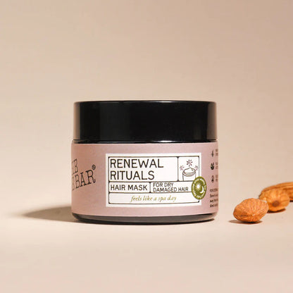 The Bare Bar Renewal Rituals Hair Mask - Deeply Hydrates & Repairs Dry, Damaged Hair Naturally - 50 gm
