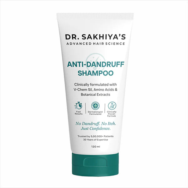 Dr.Sakhiya Anti-Dandruff Shampoo, Itchy Scalp Relief For Men & Women - 120 ml