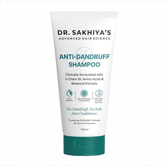 Dr.Sakhiya Anti-Dandruff Shampoo, Itchy Scalp Relief For Men & Women - 120 ml