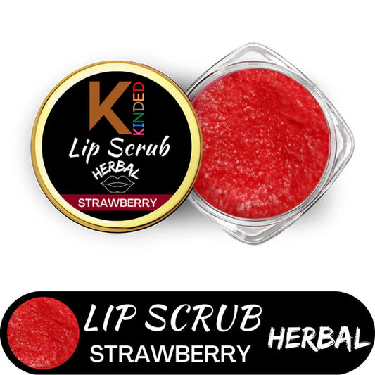 KINDED Lip Sugar Scrub Herbal Exfoliator - Strawberry - 10 gm