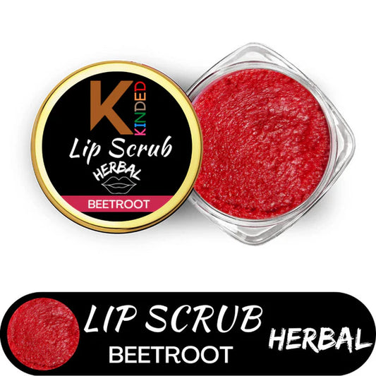 KINDED Lip Sugar Scrub Herbal Exfoliator - Beetroot - 10 gm