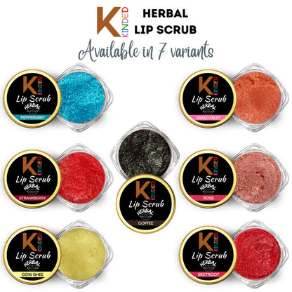 KINDED Lip Sugar Scrub Herbal Exfoliator - Beetroot - 10 gm
