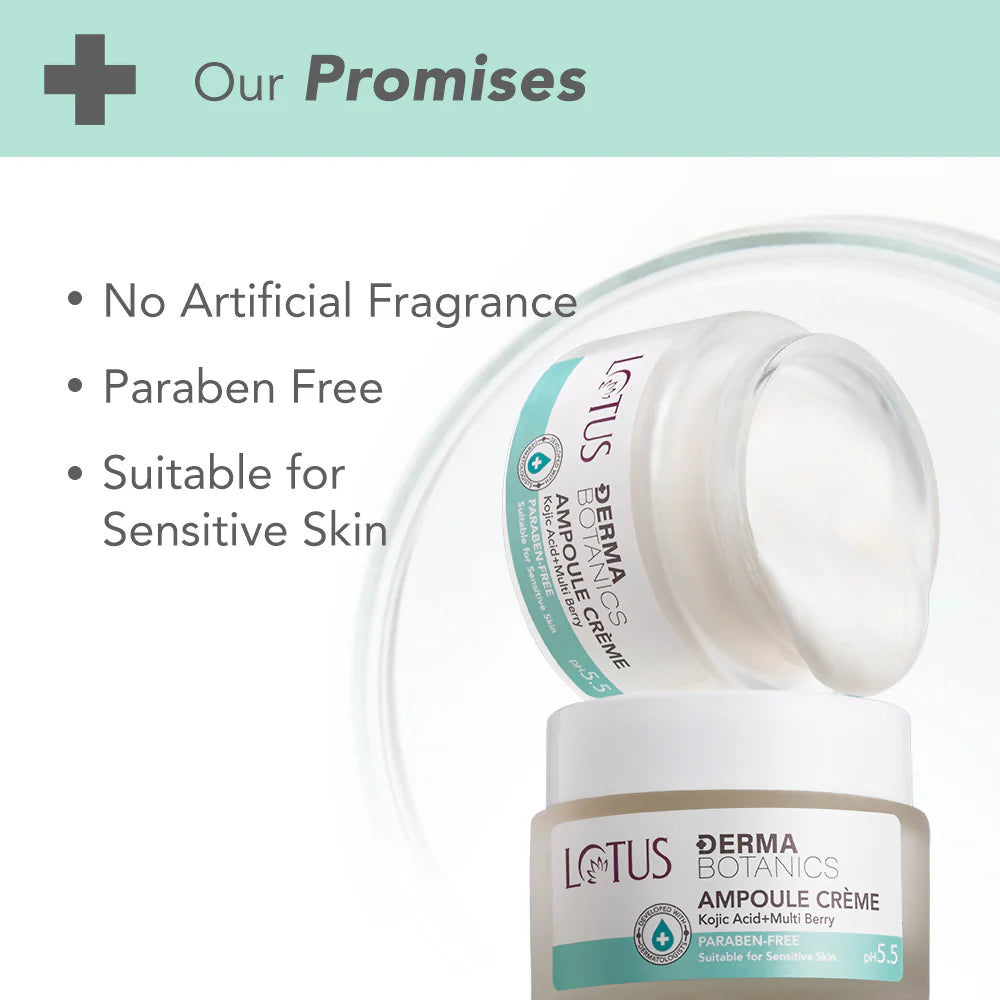 Lotus DermaBotanics Kojic acid + Multi berry Ampoule Crème - 50 gm